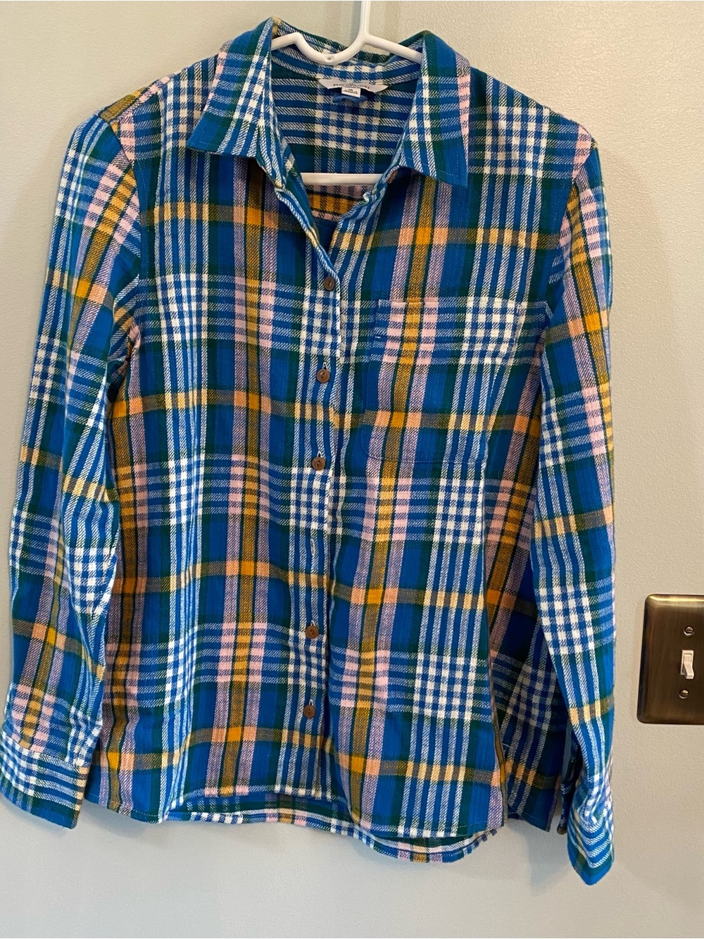 L.L. Bean button down flannel blue medium